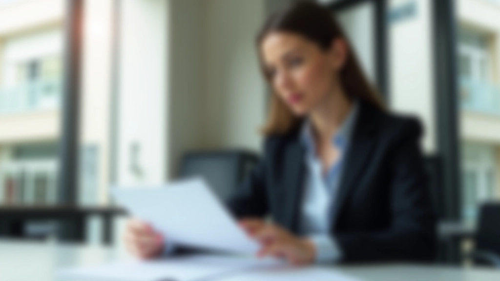 Profissional mulher revendo documento contrato de trabalho com caneta