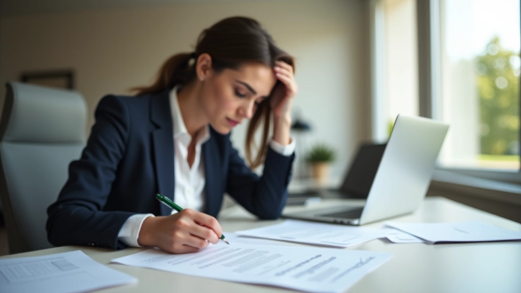 Profissional mulher consultando documento legal sobre direitos trabalhistas